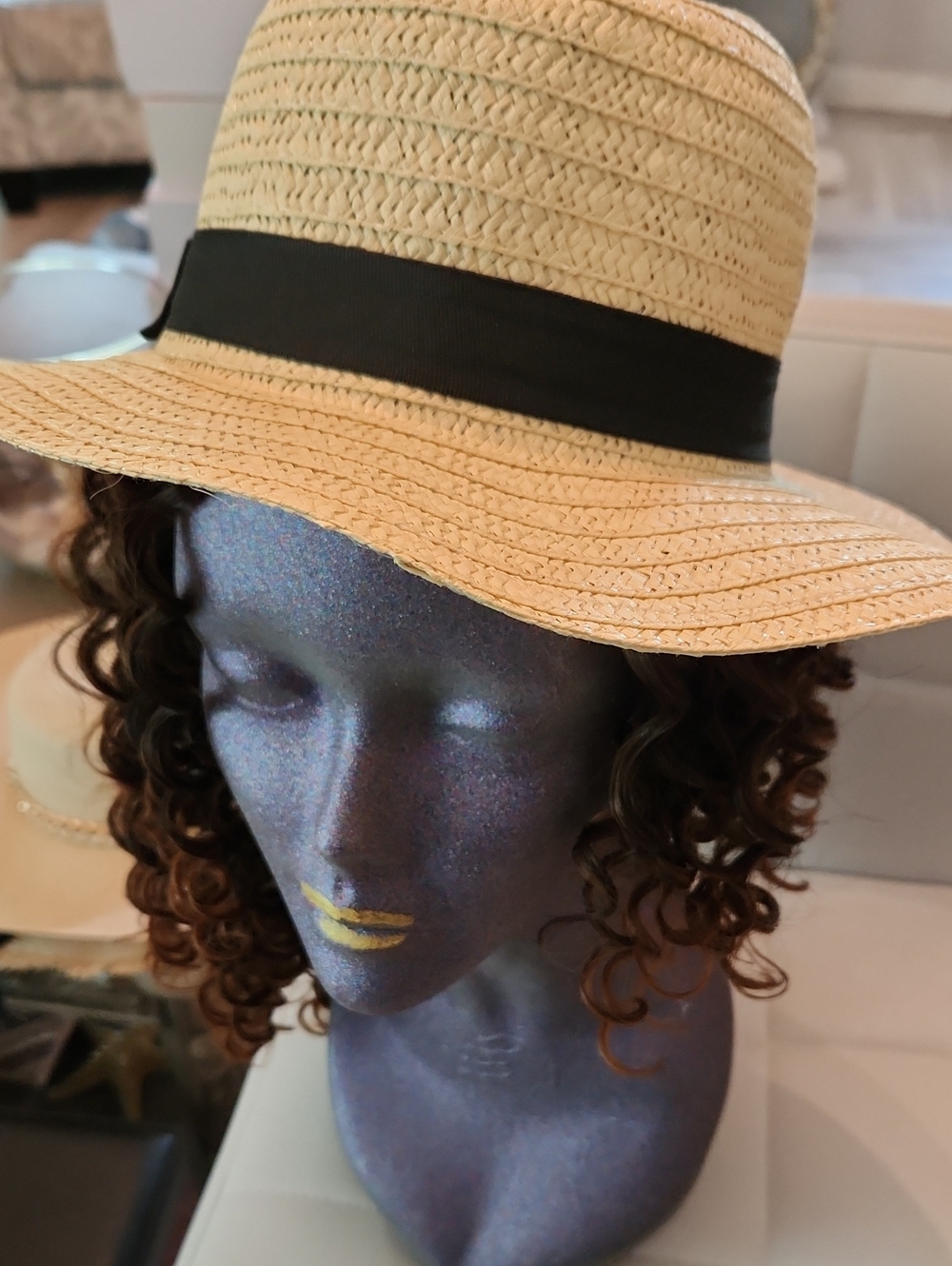 Classic Straw Sun Hat with Black Band